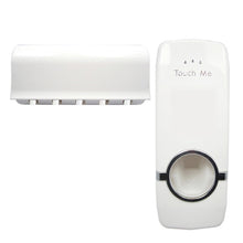 Load image into Gallery viewer, UNTIOR 2Pcs/Set Plastic Toothbrush Holder  Automatic Toothpaste Dispenser Wall Mount Tooth Brush Holder Bathroom Accessories Set