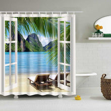 Load image into Gallery viewer, 1PC Green Tropical Plants Shower Curtains for Bathroom Polyester Seaworld Shower Curtain Printing Curtain Beach Shower Curtains