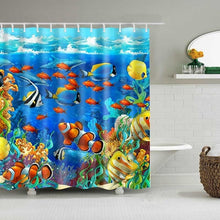 Load image into Gallery viewer, 1PC Green Tropical Plants Shower Curtains for Bathroom Polyester Seaworld Shower Curtain Printing Curtain Beach Shower Curtains