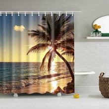 Load image into Gallery viewer, 1PC Green Tropical Plants Shower Curtains for Bathroom Polyester Seaworld Shower Curtain Printing Curtain Beach Shower Curtains