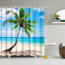 Load image into Gallery viewer, 1PC Green Tropical Plants Shower Curtains for Bathroom Polyester Seaworld Shower Curtain Printing Curtain Beach Shower Curtains