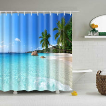 Load image into Gallery viewer, 1PC Green Tropical Plants Shower Curtains for Bathroom Polyester Seaworld Shower Curtain Printing Curtain Beach Shower Curtains