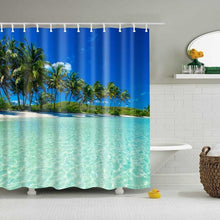 Load image into Gallery viewer, 1PC Green Tropical Plants Shower Curtains for Bathroom Polyester Seaworld Shower Curtain Printing Curtain Beach Shower Curtains