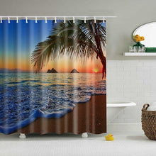 Load image into Gallery viewer, 1PC Green Tropical Plants Shower Curtains for Bathroom Polyester Seaworld Shower Curtain Printing Curtain Beach Shower Curtains