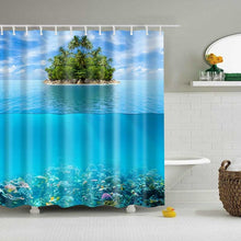 Load image into Gallery viewer, 1PC Green Tropical Plants Shower Curtains for Bathroom Polyester Seaworld Shower Curtain Printing Curtain Beach Shower Curtains