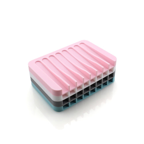 NEW Bathroom Silicone Flexible Soap Dishes Storage Holder Soapbox Plate Tray Drain Creative Bath Tools Drop ship