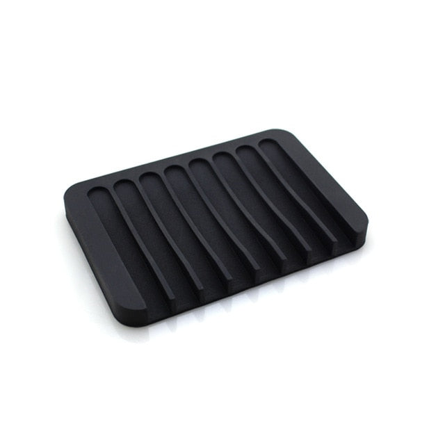NEW Bathroom Silicone Flexible Soap Dishes Storage Holder Soapbox Plate Tray Drain Creative Bath Tools Drop ship