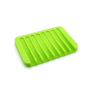 NEW Bathroom Silicone Flexible Soap Dishes Storage Holder Soapbox Plate Tray Drain Creative Bath Tools Drop ship