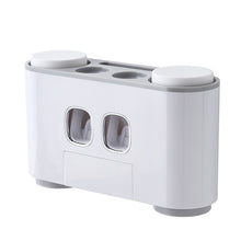 Load image into Gallery viewer, ONEUP Automatic Toothpaste Dispenser Dust-proof Toothbrush Holder With Cups No Nail Wall Stand Shelf Bathroom Accessories Sets