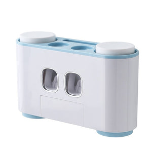 ONEUP Automatic Toothpaste Dispenser Dust-proof Toothbrush Holder With Cups No Nail Wall Stand Shelf Bathroom Accessories Sets