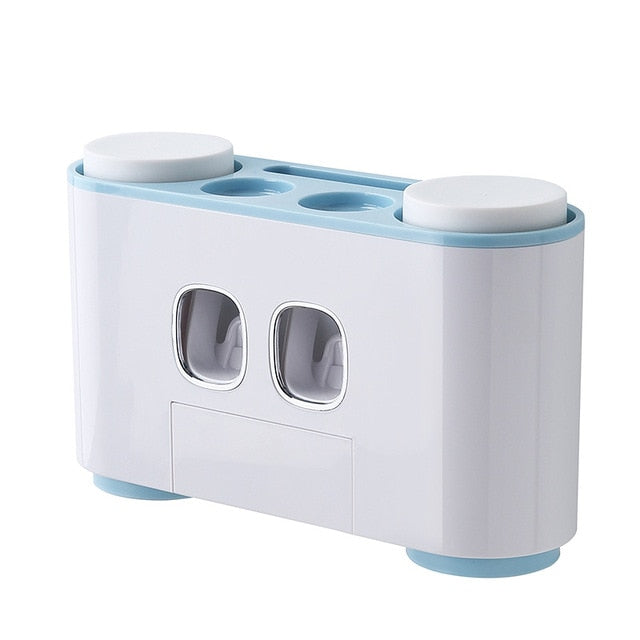 ONEUP Automatic Toothpaste Dispenser Dust-proof Toothbrush Holder With Cups No Nail Wall Stand Shelf Bathroom Accessories Sets